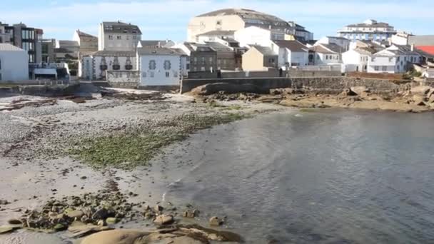 Beach San Cibrao Galicia Spain — Stockvideo