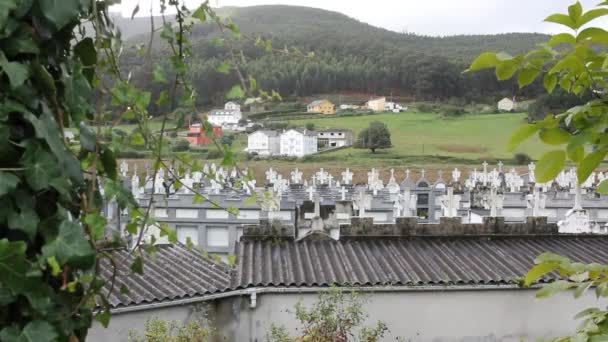 Cemetery Village Called Fazouro Galicia Spain — ストック動画