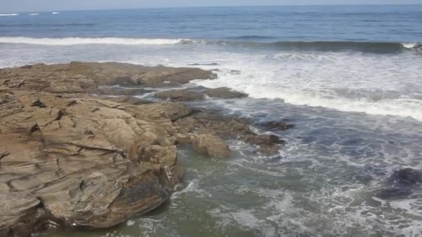 Waves Cantabrian Sea Reaching Coast Foz Galicia Spain — Stockvideo
