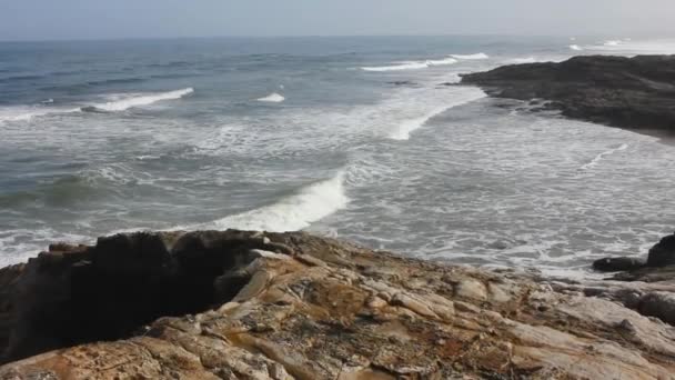 Waves Cantabrian Sea Reaching Coast — Stock Video