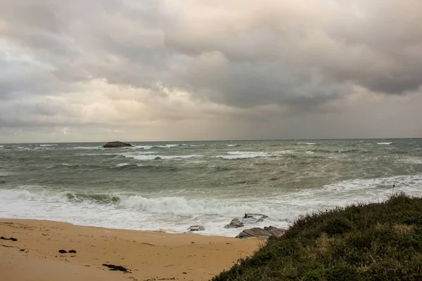 Windiger Und Bewölkter Tag Der Kantabrischen Küste — Stockfoto