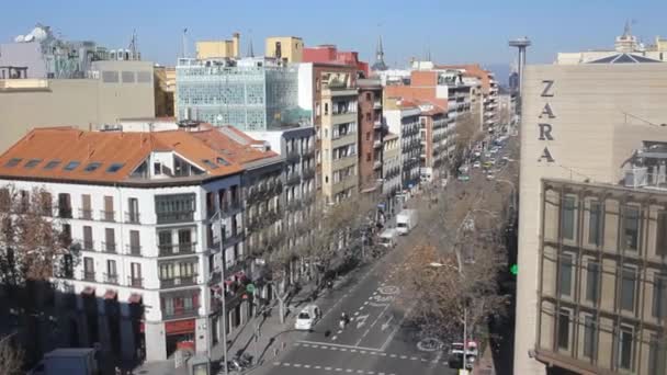 Cumartesi Sabahı Madrid Hafif Trafik Vardı — Stok video