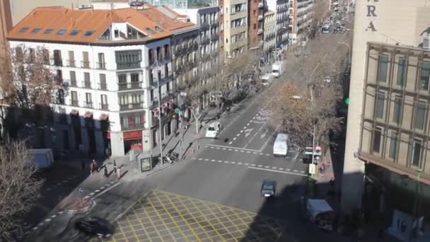 Движение Мадриде Субботу Утром — стоковое видео