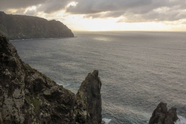 Galiçya, İspanya 'daki Cape Ortegal' den Atlantik Okyanusu manzarası