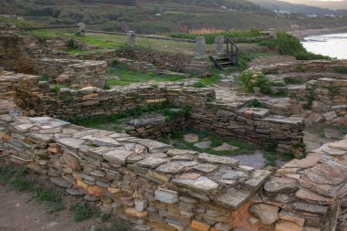 Castro de Fazouro manzarası, İspanya 'nın kuzeyindeki eski bir Kelt yerleşimi.