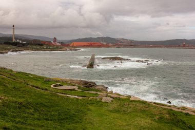 San Cibrao, İspanya 'da Cantabrian Denizi manzarası