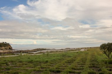 Fazouro, Foz, İspanya; 09 09: 2023: İspanya 'nın Galiçya kenti Fazouro' dan Cantabrian Denizi manzarası