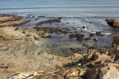 Fazouro, Foz, İspanya; 09 09: 2023: İspanya 'nın Galiçya kenti Fazouro' dan Cantabrian Denizi manzarası