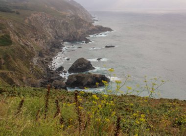 Estaca de Bares, İspanya; 08 08: 2023: Estaca de Bares 'den görülen Atlantik Okyanusu