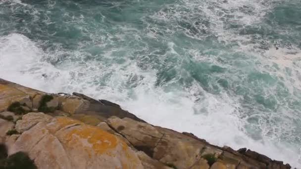 Mar Cantábrico Visto Das Rochas — Vídeo de Stock
