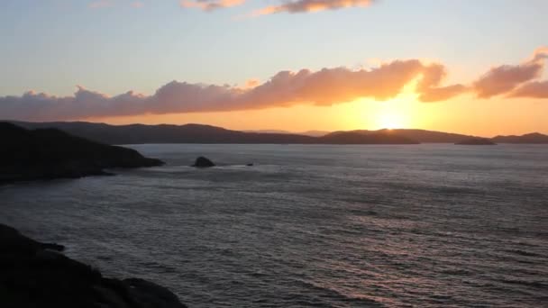 Sunset North Coast Galicia Spain — 图库视频影像