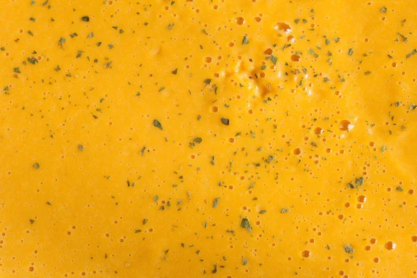 Eine Extreme Nahaufnahme Einer Köstlichen Creme Aus Karotten Und Kürbis — Stockfoto