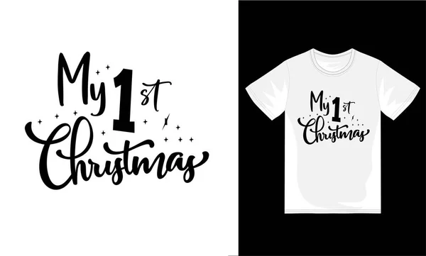 おかしいメリークリスマスと休日手描きレタリングベクターTシャツデザイン — ストックベクタ