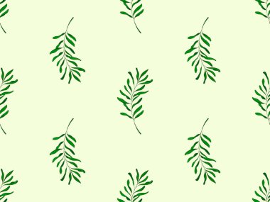 Yaprak çizgi film karakteri yeşil arkaplanda kusursuz desen