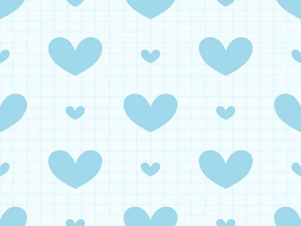Heart Cartoon Character Seamless Pattern Blue Background — Stock Vector