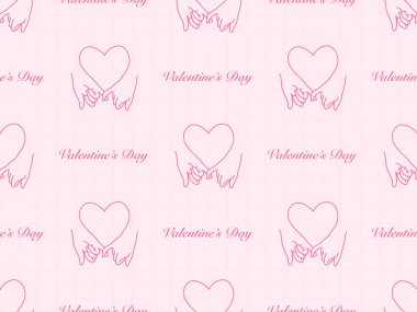 Heart cartoon character seamless pattern on pink background