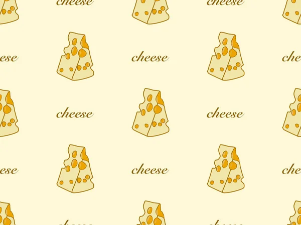 Cheese Postać Kreskówki Bezszwowy Wzór Żółtym Tle — Zdjęcie stockowe