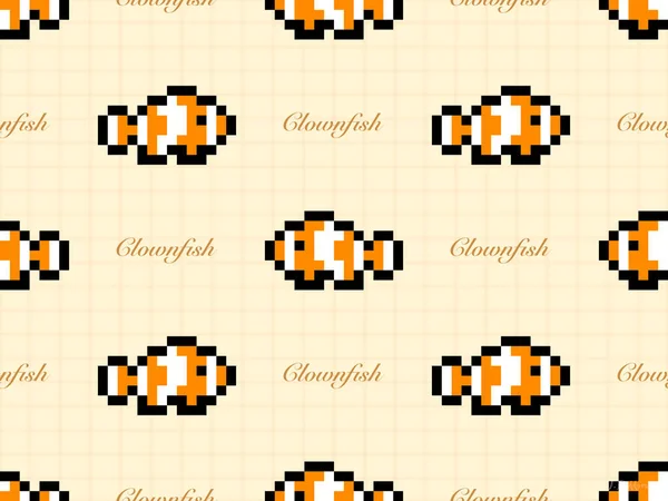 Clownfish Καρτούν Χαρακτήρα Αδιάλειπτη Μοτίβο Πορτοκαλί Φόντο — Φωτογραφία Αρχείου
