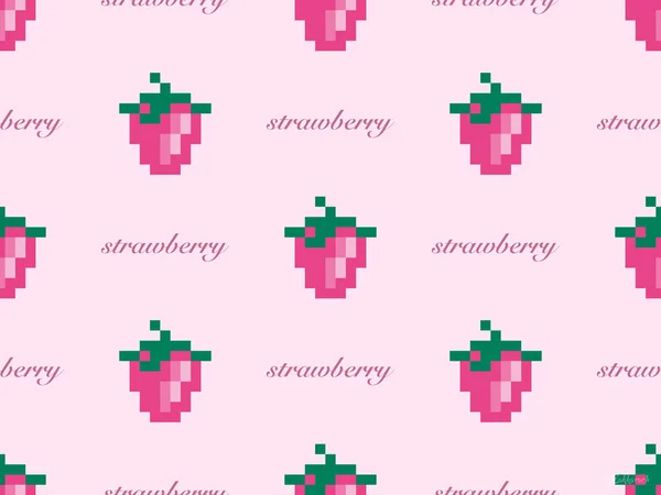 Stawberry Stripfiguur Naadloos Patroon Roze Achtergrond — Stockfoto