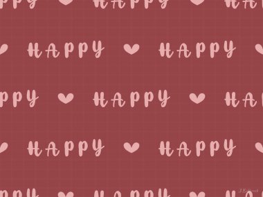 Kırmızı arkaplanda kusursuz mutlu çizgi film karakteri deseni