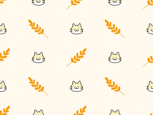 Cat Cartoon Character Seamless Pattern Orange Background — Stock Photo, Image