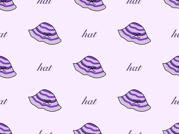 Patrón Sin Costura Personaje Dibujos Animados Sombrero Sobre Fondo Púrpura —  Fotos de Stock