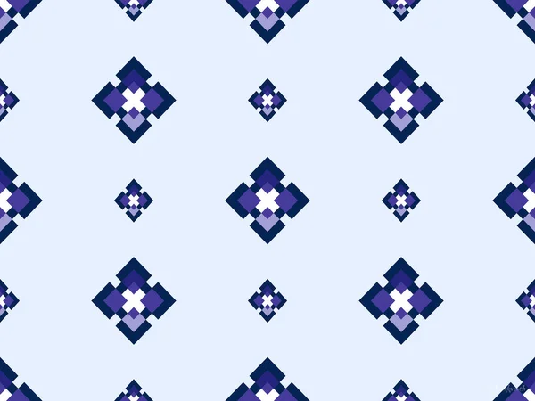 Геометрія Мультиплікаційного Персонажа Безшовний Візерунок Синьому Фоні — стокове фото