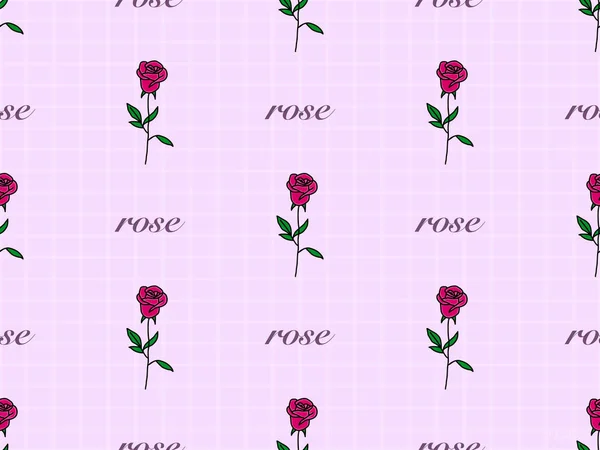 Rose Cartoon Figur Nahtloses Muster Auf Rosa Hintergrund — Stockfoto