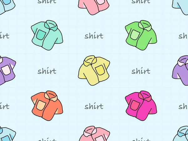Shirt Cartoon Character Seamless Pattern Blue Background — Foto Stock
