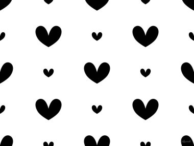 Heart cartoon character seamless pattern on white background