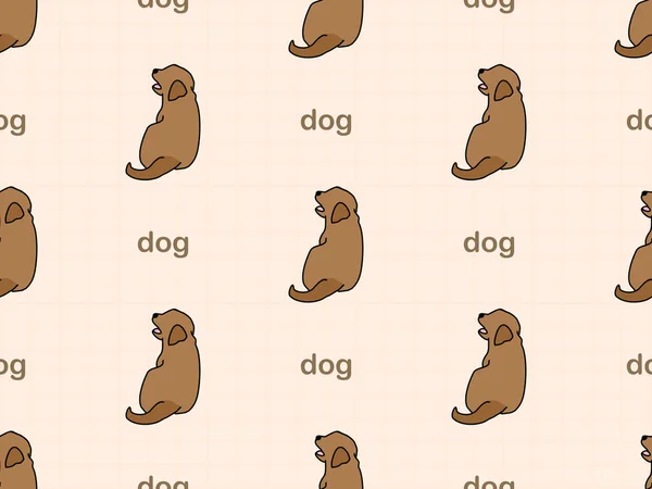 Dog Cartoon Character Seamless Pattern Orange Background — Foto de Stock