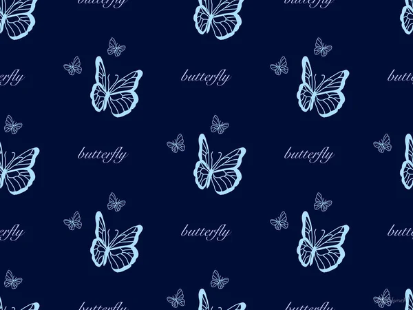 Patrón Sin Costura Personaje Dibujos Animados Mariposa Sobre Fondo Azul — Foto de Stock