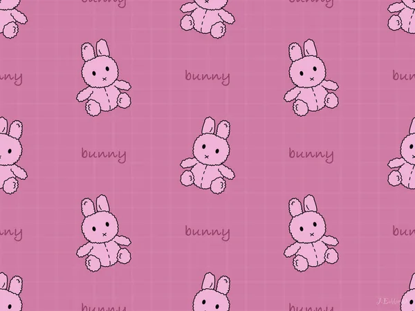 Bunny Postać Kreskówek Bezszwowy Wzór Różowym Tle — Zdjęcie stockowe
