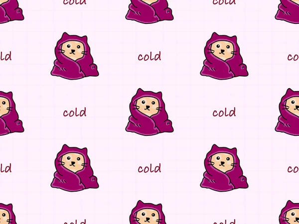 Colds cartoon character seamless pattern on pink background