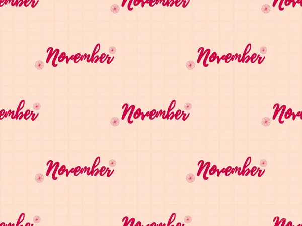 November Cartoon Character Seamless Pattern Orange Background — Stock Photo, Image