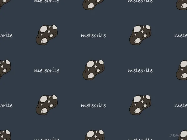 Meteoriten Cartoon Figur Nahtloses Muster Auf Grauem Hintergrund — Stockfoto