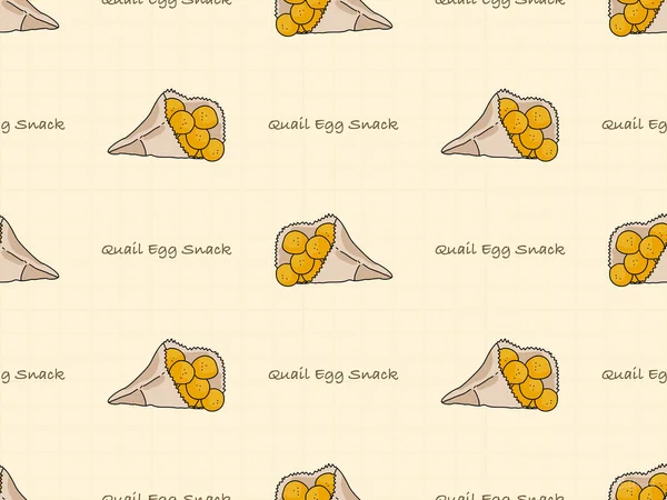 Quail Egg Snack Stripfiguur Naadloos Patroon Oranje Achtergrond — Stockfoto