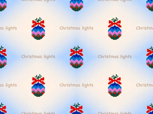 Christmas Lights Cartoon Character Seamless Pattern Blue Background — Stock Photo, Image