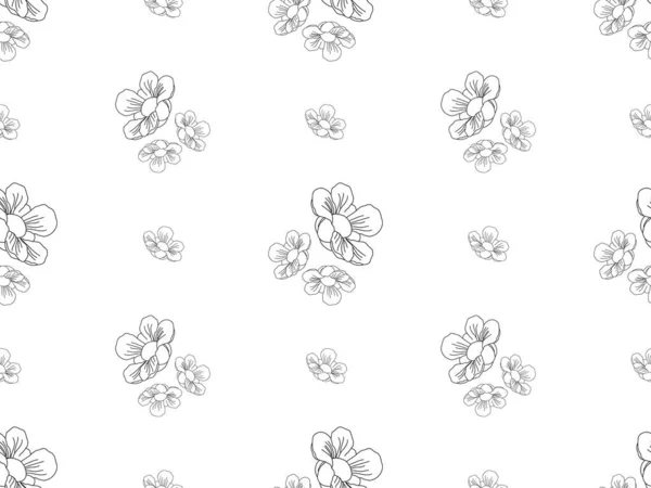 Çiçek Çizgi Film Karakteri Beyaz Arkaplanda Kusursuz Desen — Stok fotoğraf