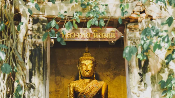Samut Songkhram Thailand April 2022 Gouden Boeddha — Stockfoto