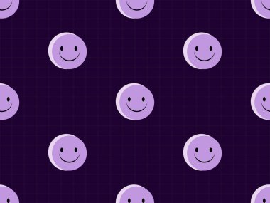 Mor arkaplanda kusursuz bir çizgi film karakteri var.