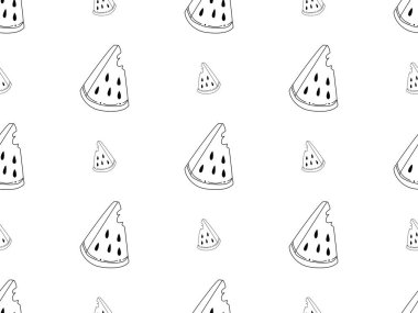 Karpuz çizgi film karakteri beyaz arkaplanda kusursuz desen