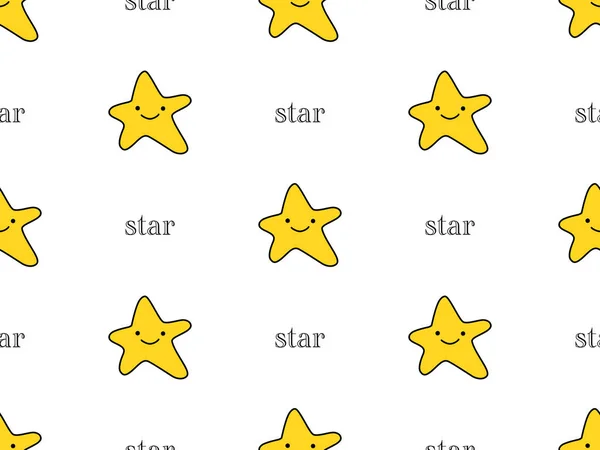 Stars cartoon character seamless pattern on white background