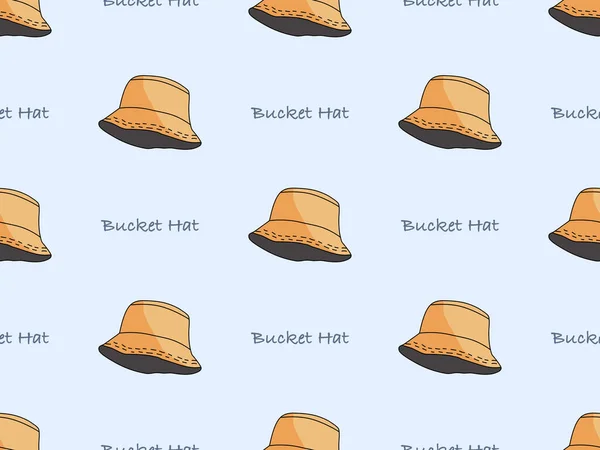 Bucket Hat Cartoon Character Seamless Pattern Blue Background — 스톡 사진