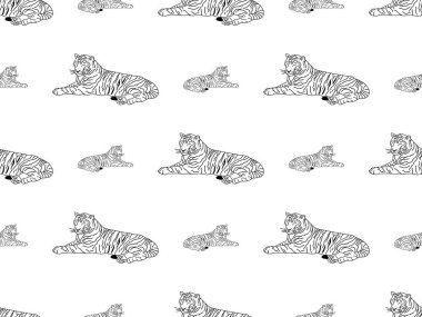 Beyaz arka planda kusursuz kaplan çizgi film karakteri