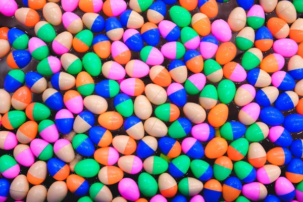 Colorful Plastic Eggs Arranged Beautifully — Stock Photo, Image