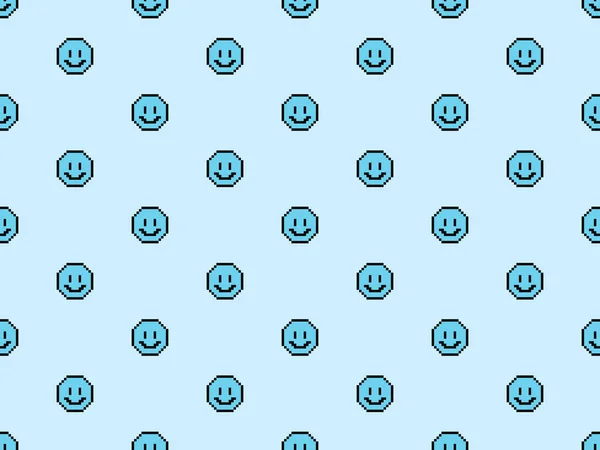 Smiley Emoji Postać Kreskówki Bezszwowy Wzór Niebieskim Tle — Wektor stockowy