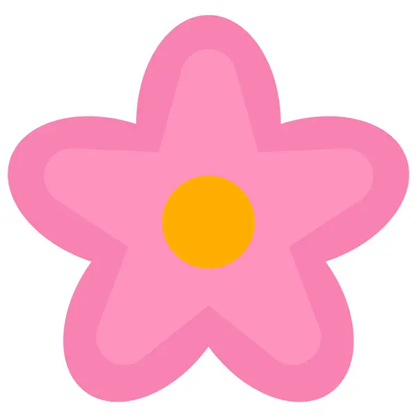 五瓣粉红花朵图标 — 图库矢量图片