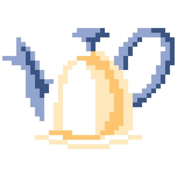 Иконка Чайник Стиль Мультфильма Пиксельном Стиле — стоковый вектор