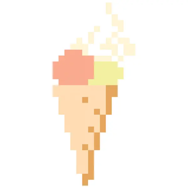 冰淇淋卡通人物 像素风格 — 图库矢量图片
